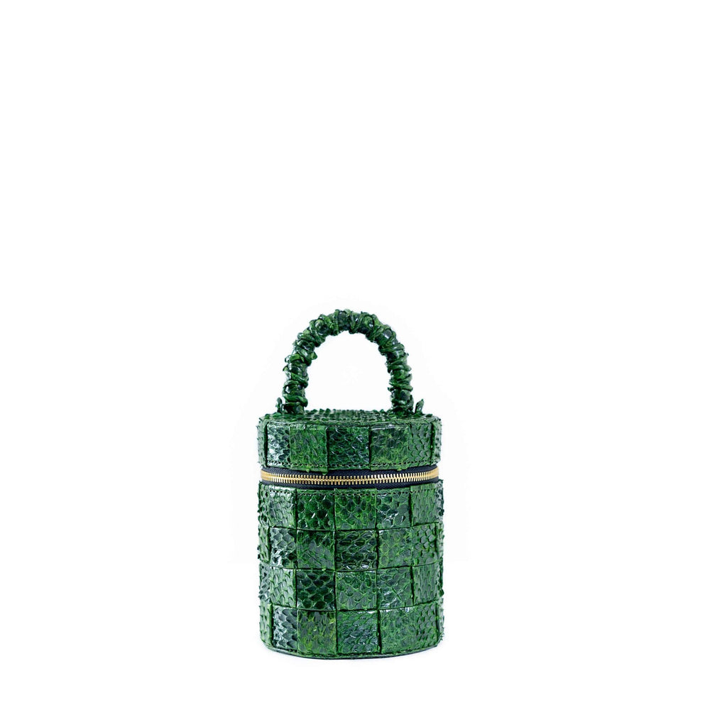 WOVEN BARREL BAG GREEN (PREORDER)