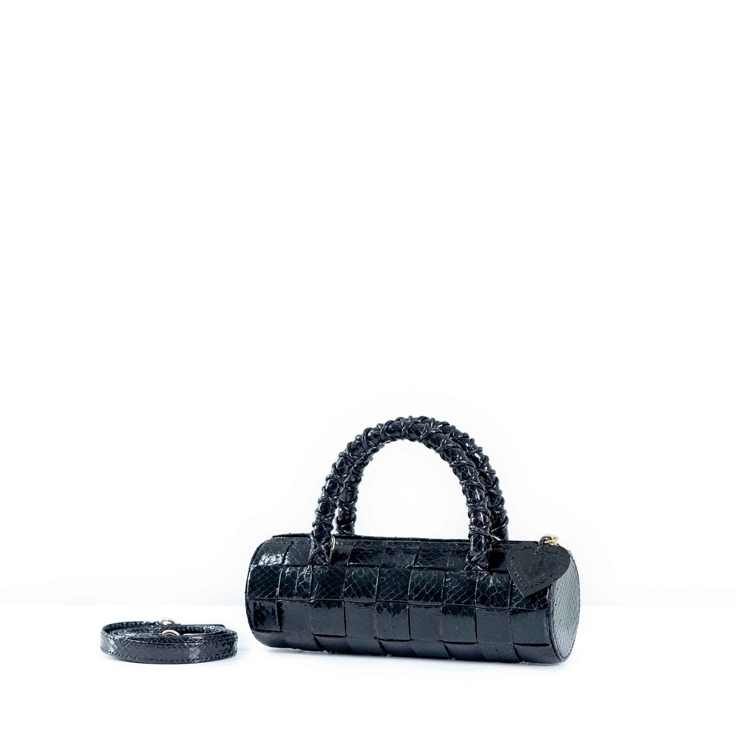 WOVEN BULLET BAG BLACK