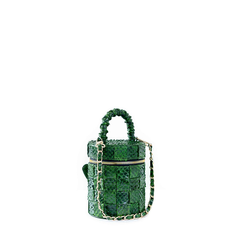 WOVEN BARREL BAG GREEN (PREORDER)
