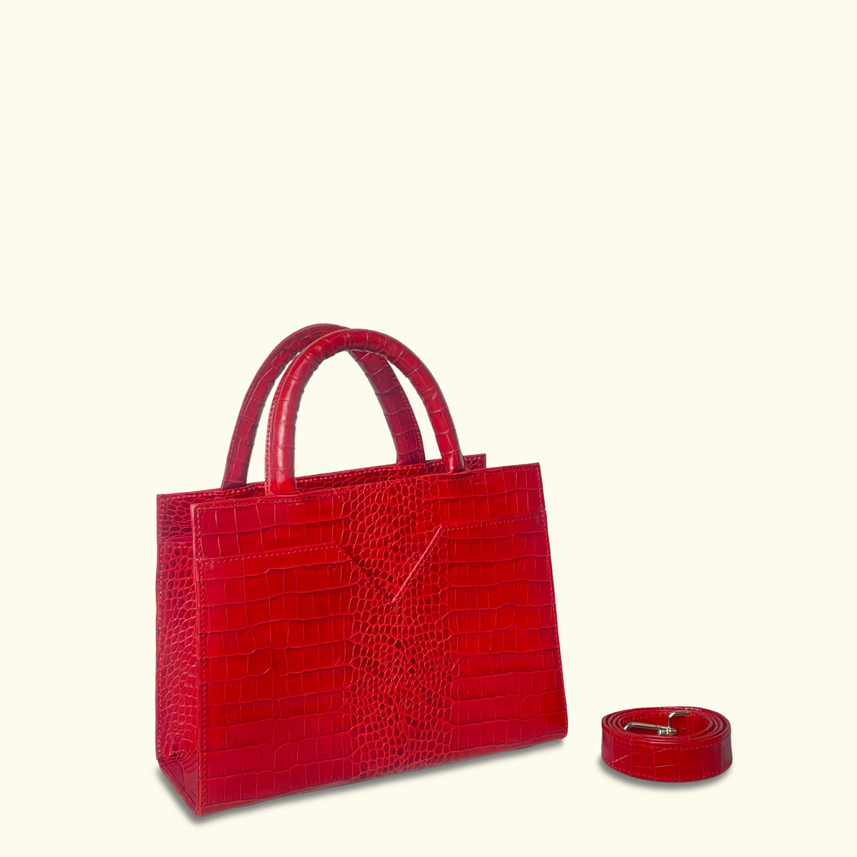 SST Madame Red Leather Hand Bag (116)(B)
