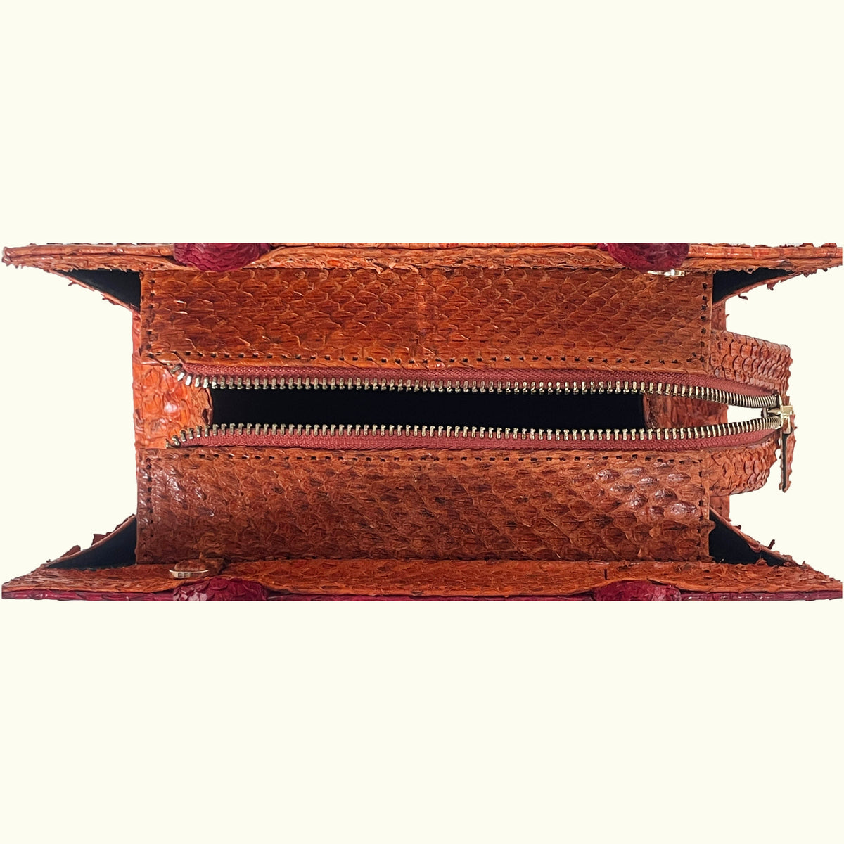 SST Classic Orange & Red Ayers Snake Leather Bag