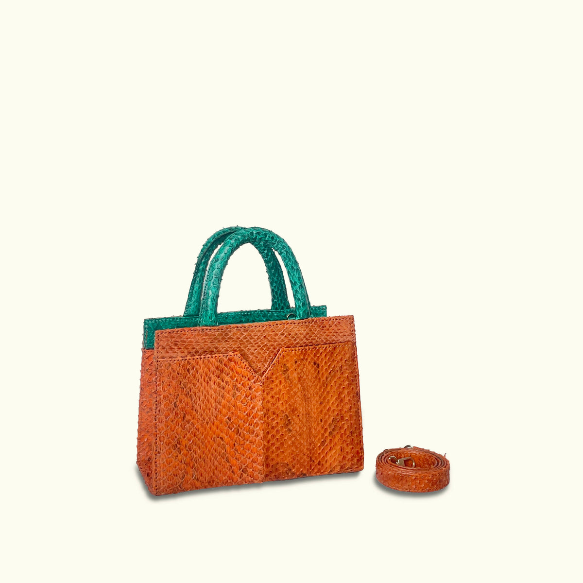 SST Classic Teal & Orange Ayers Snake Leather Bag