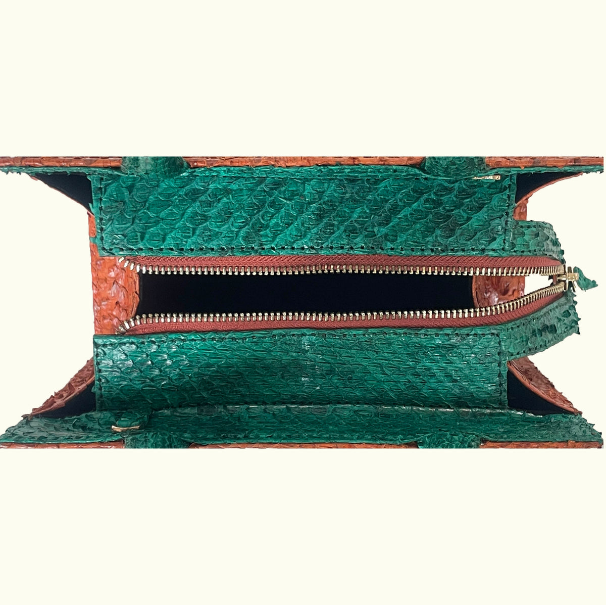 SST Classic Teal & Orange Ayers Snake Leather Bag