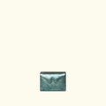Box Clutch Mini Teal Green Metallic Leather Bag