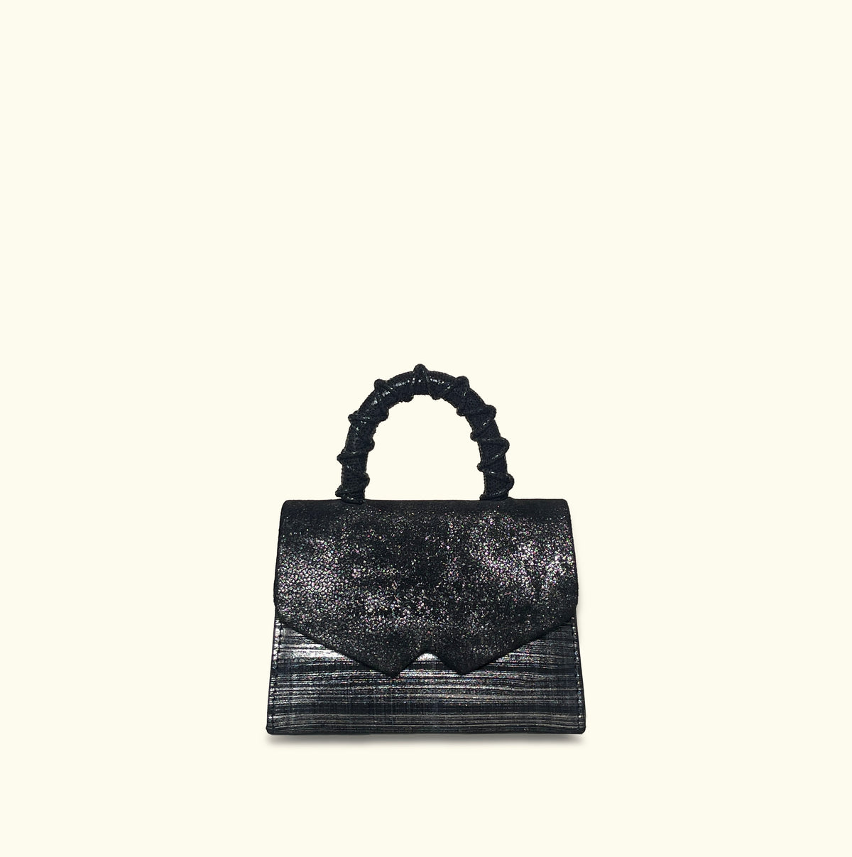 Alpha Baby Gunmetal Leather Bag (A) (984)