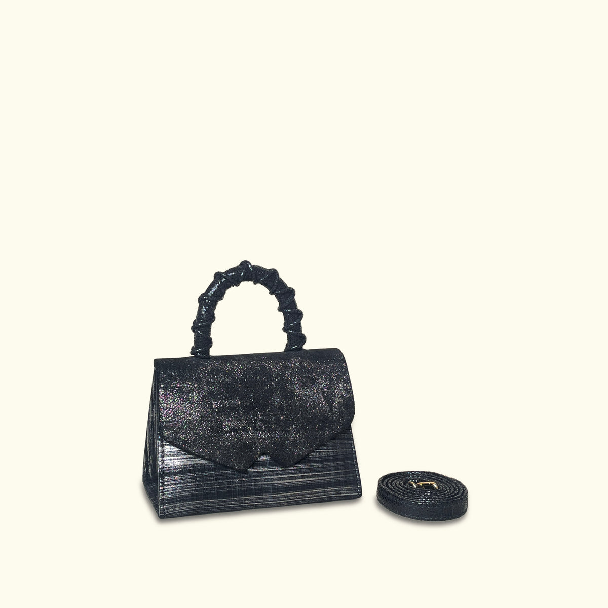 Alpha Baby Gunmetal Leather Bag (A) (984)