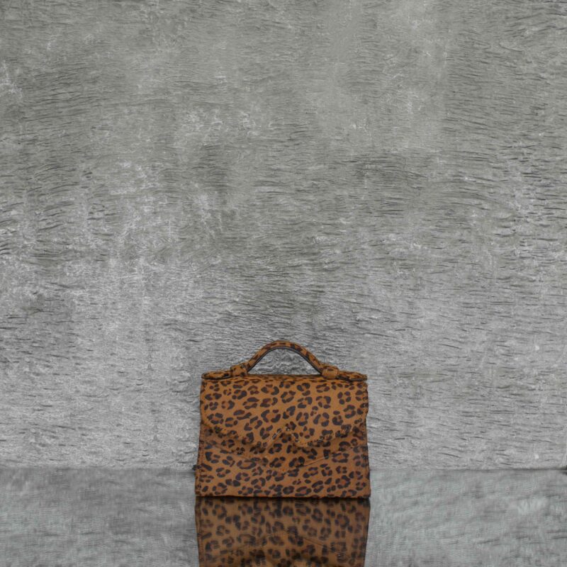 TKO Mini Tan Brown Leopard Print Calf Hide