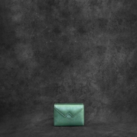 Box Clutch Mini Distressed Metallic Mint Green Calf Skin