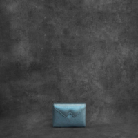 Box Clutch Mini Distressed Metallic Cornflower Blue Calf Skin
